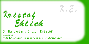 kristof ehlich business card
